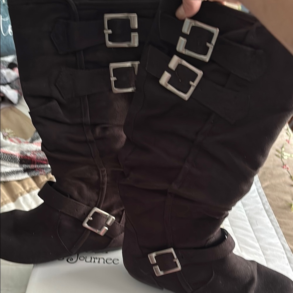 Women's Black Buckle Boots Brand new in box